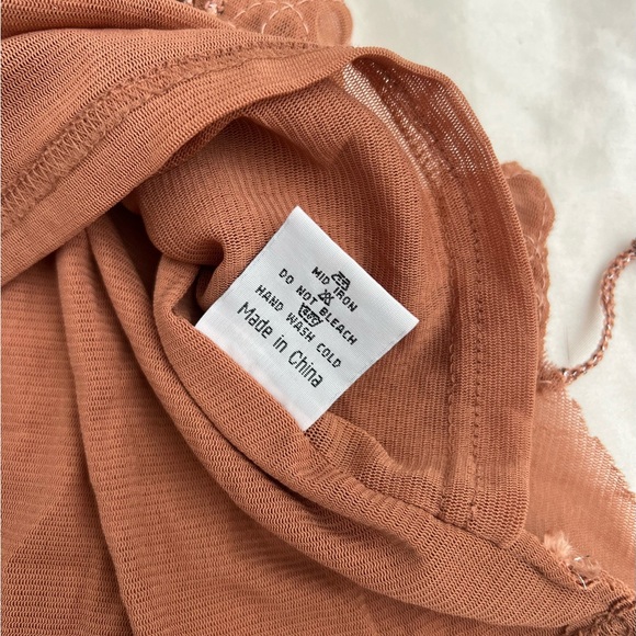 Vintage 2000s Rust Silk Embroidered Tank Top - Picture 7 of 7